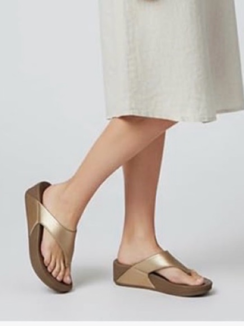 Metallic Bronze Slide Sandals W9